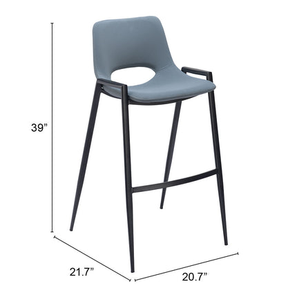 Desi Barstool (Set of 2) Blue Barstools TriadCommerceInc   