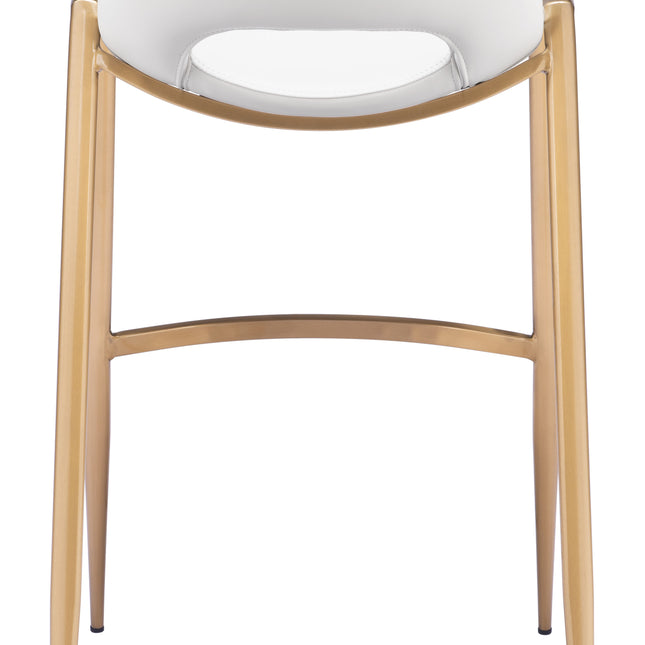 Desi Barstool (Set of 2) White & Gold Barstools TriadCommerceInc   