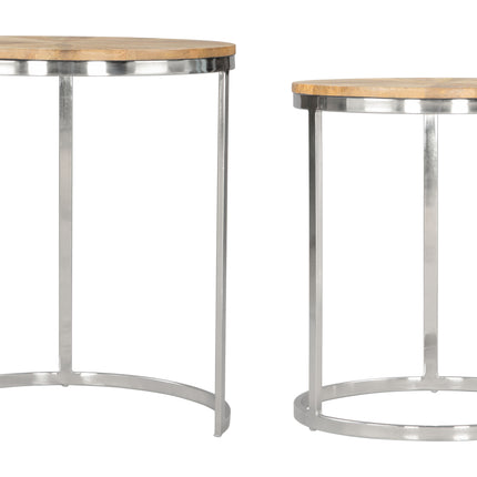 Bari Nesting Table Set (2-Piece) Natural Side Tables TriadCommerceInc   