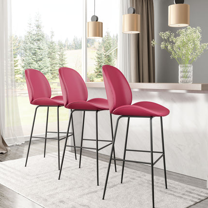 Miles Barstool Red Barstools [TriadCommerceInc]   