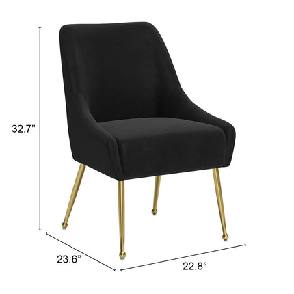 Maxine Dining Chair Black & Gold Chairs TriadCommerceInc   