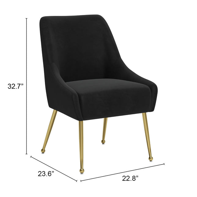 Maxine Dining Chair Black & Gold Chairs TriadCommerceInc   