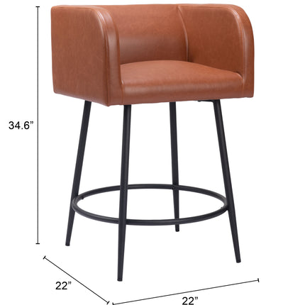 Horbat Counter Stool (Set of 2) Brown Counter Stools TriadCommerceInc   