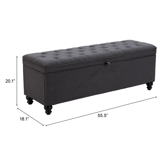 Halifax Storage Bench Gravel Gray Benches [TriadCommerceInc]   