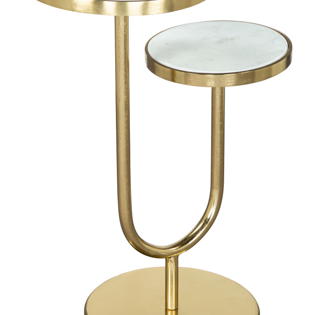 Marc Side Table White & Gold Side Tables TriadCommerceInc   