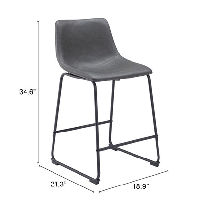 Smart Counter Stool (Set of 2) Charcoal Counter Stools TriadCommerceInc   