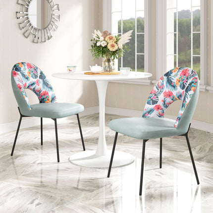 Bethpage Dining Chair (Set of 2) Multicolor Print & Green Chairs TriadCommerceInc   