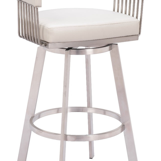 Bantry Swivel Barstool White Barstools TriadCommerceInc   