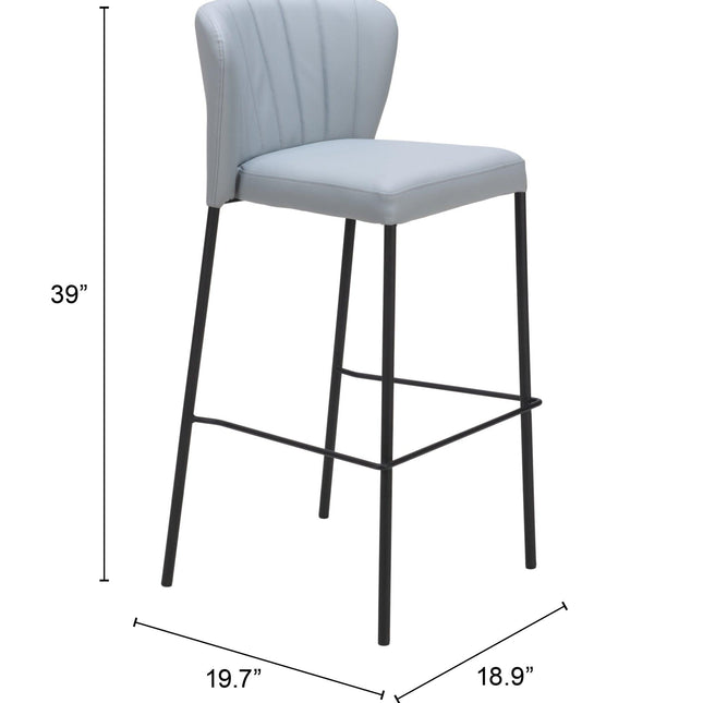 Linz Barstool (Set of 2) Gray Barstools TriadCommerceInc   