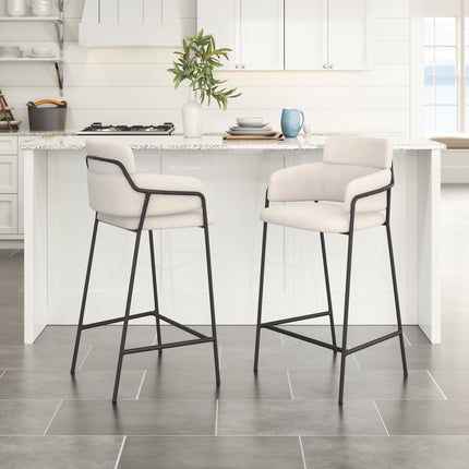 Marcel Counter Stool (Set of 2) Cream Counter Stools TriadCommerceInc   