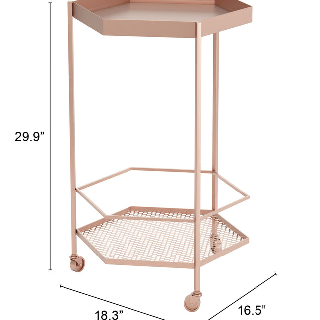 Hex Bar Cart Copper Storage TriadCommerceInc   