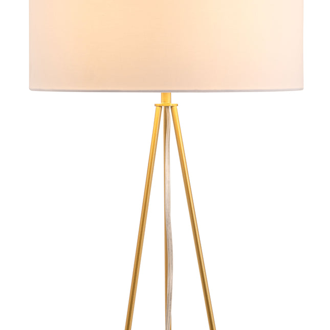 Sascha Table Lamp White & Brass Table Lamps TriadCommerceInc   