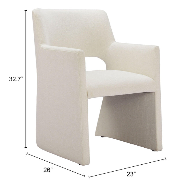 Minet Dining Chair Linen White Chairs TriadCommerceInc   