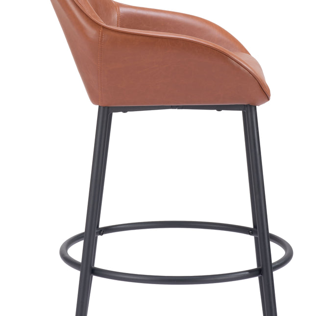 Vila Barstool (Set of 2) Brown Barstools TriadCommerceInc   