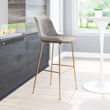 Tony Barstool Gray & Gold Barstools [TriadCommerceInc]   