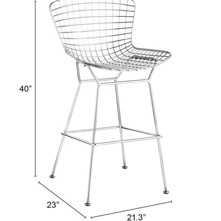 Wire Barstool (Set of 2) Chrome Barstools [TriadCommerceInc]   