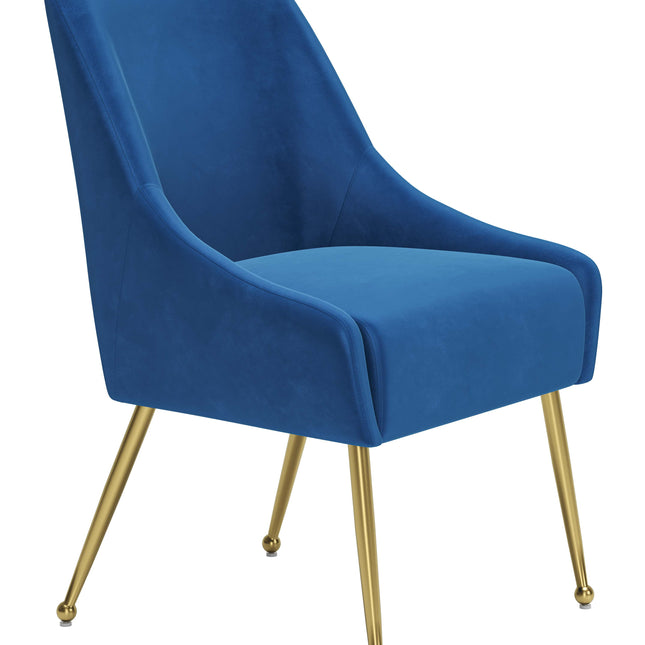 Maxine Dining Chair Navy Blue & Gold Chairs TriadCommerceInc   