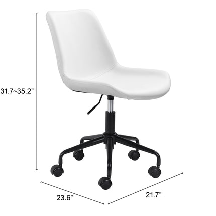 Byron Office Chair White Chairs TriadCommerceInc   