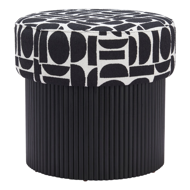 Boto Storage Ottoman Black & White Ottomans TriadCommerceInc Default Title  