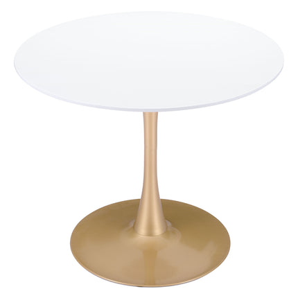 Opus Dining Table White & Gold Tables TriadCommerceInc   