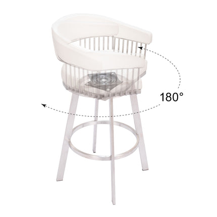 Bantry Swivel Barstool White Barstools TriadCommerceInc   