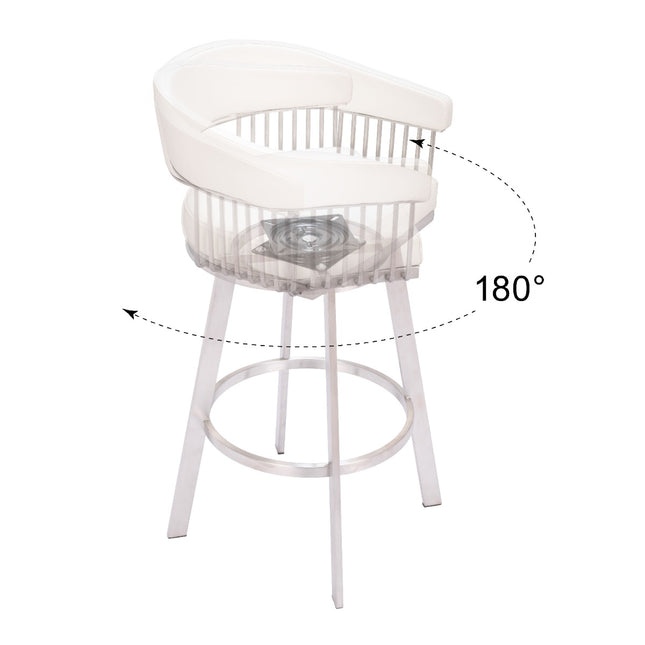 Bantry Swivel Barstool White Barstools TriadCommerceInc   