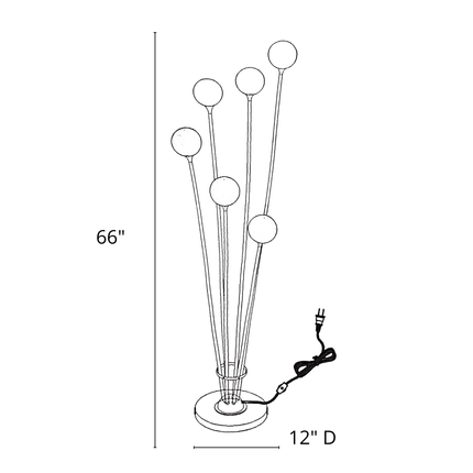 Anechdoche  6 Lights Gold and White Floor Lamp Floor Lamps [TriadCommerceInc]   