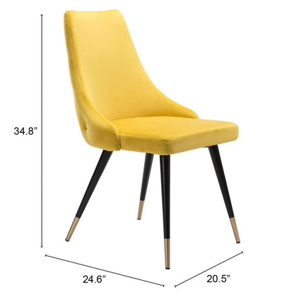 Piccolo Dining Chair (Set of 2) Yellow Chairs [TriadCommerceInc]   