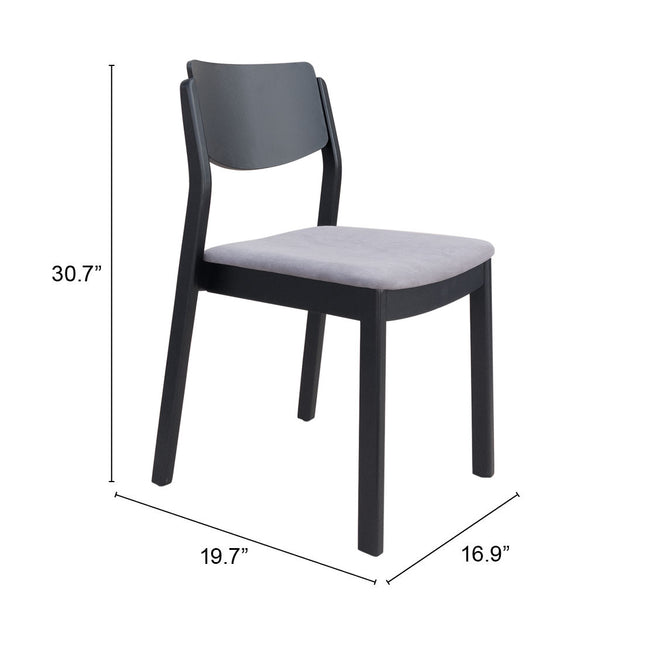 Desdamona Dining Chair (Set of 2) Gray & Black Chairs TriadCommerceInc   