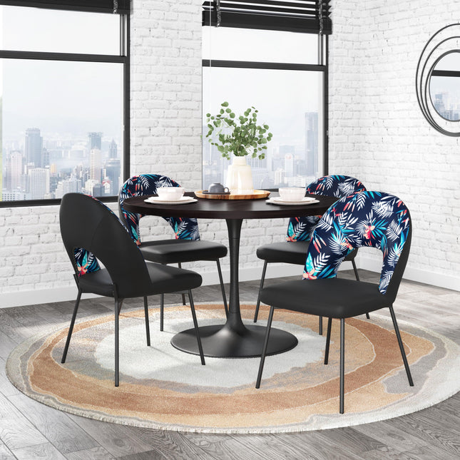 Merion Dining Chair (Set of 2) Multicolor Print & Black Chairs TriadCommerceInc   