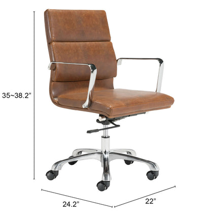 Ithaca Office Chair Vintage Brown Chairs TriadCommerceInc   