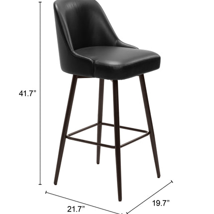 Keppel Swivel Barstool Black & Bronze Barstools TriadCommerceInc   