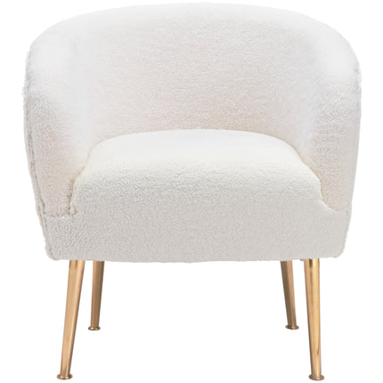 Sherpa Accent Chair Beige & Gold Chairs TriadCommerceInc   