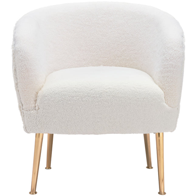 Sherpa Accent Chair Beige & Gold Chairs TriadCommerceInc   