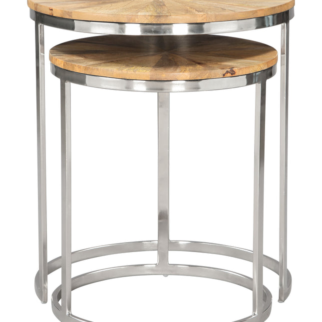 Bari Nesting Table Set (2-Piece) Natural Side Tables TriadCommerceInc   