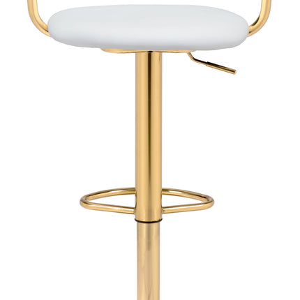 Gusto Barstool White & Gold Barstools TriadCommerceInc   