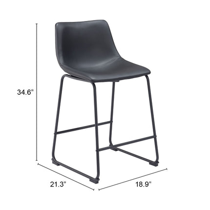 Smart Counter Stool (Set of 2) Black Counter Stools TriadCommerceInc   