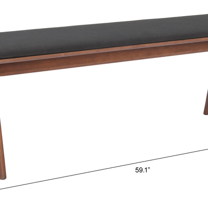 Kazwali Bench Black & Walnut Benches TriadCommerceInc   