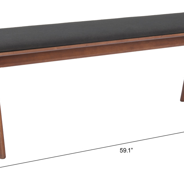 Kazwali Bench Black & Walnut Benches TriadCommerceInc   