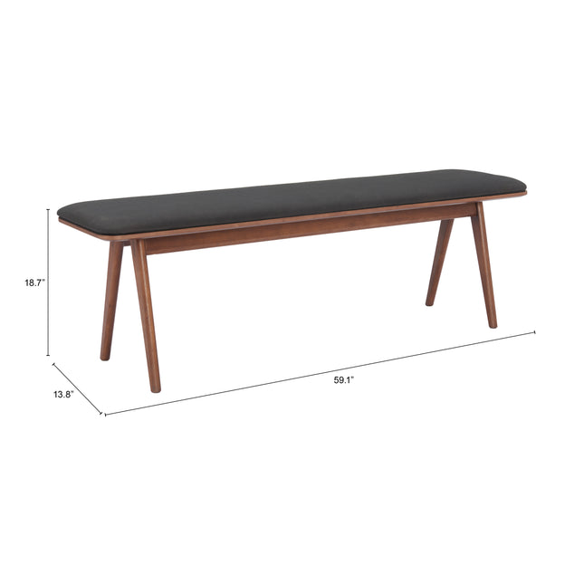 Kazwali Bench Black & Walnut Benches [TriadCommerceInc]   