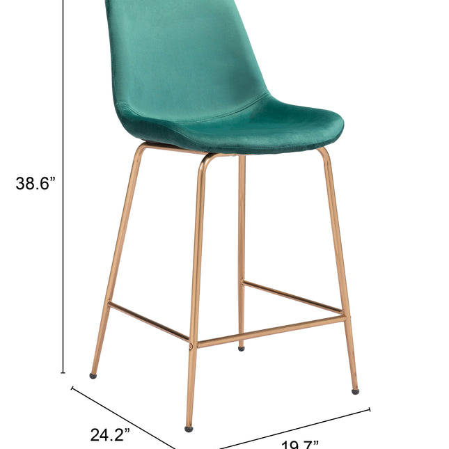 Tony Counter Stool Green & Gold Counter Stools TriadCommerceInc   