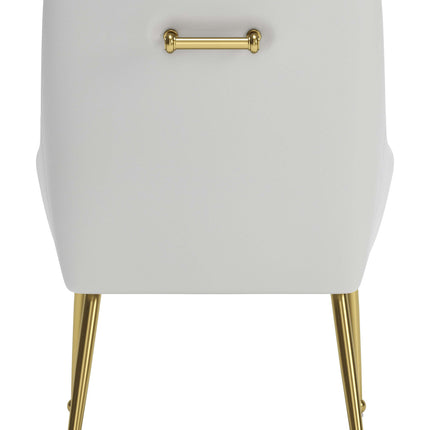 Maxine Dining Chair White & Gold Chairs TriadCommerceInc   