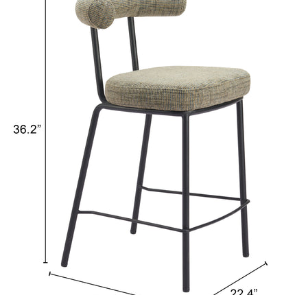 Kede Counter Stool Green Tweed Counter Stools TriadCommerceInc   