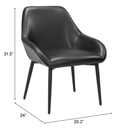 Vila Dining Chair (Set of 2) Black Chairs [TriadCommerceInc]   