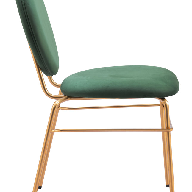 Odessa Dining Chair (Set of 2) Green & Gold Chairs TriadCommerceInc   