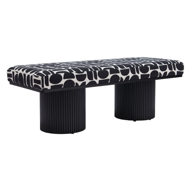 Botoia Bench Black & White Benches [TriadCommerceInc]   