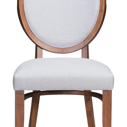 Regents Dining Chair (Set of 2) Walnut & Light Gray Chairs TriadCommerceInc   