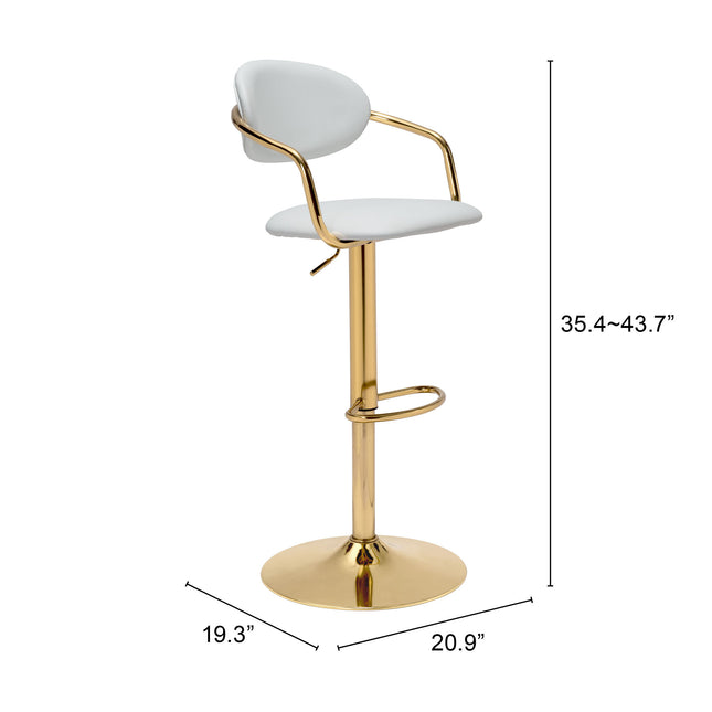 Gusto Barstool White & Gold Barstools TriadCommerceInc   