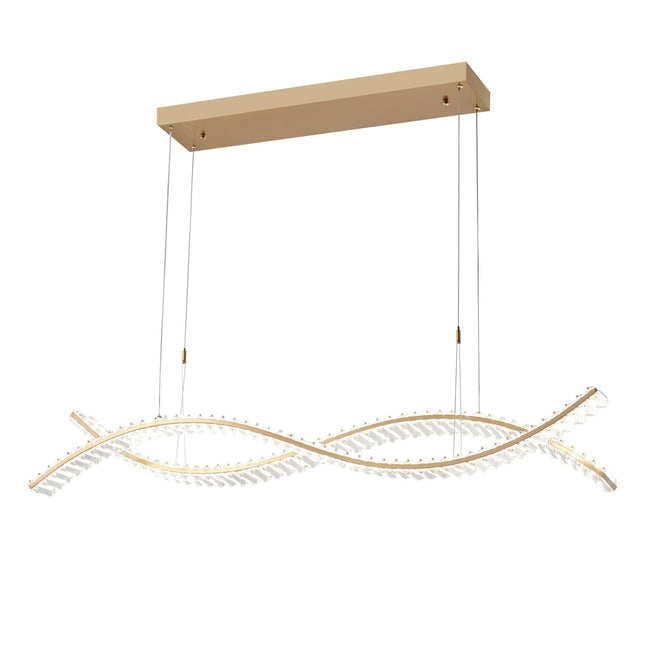 Charlotte Brushed Gold 40-Watt, Integrated Led, Chandelier Chandeliers TriadCommerceInc   