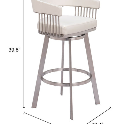 Bantry Swivel Barstool White Barstools TriadCommerceInc   